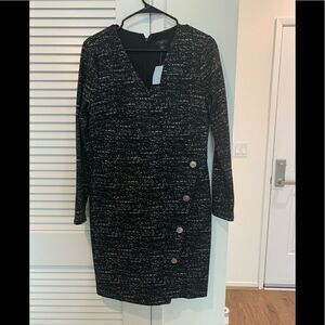 ann taylor factory tweed buttons sheath dress